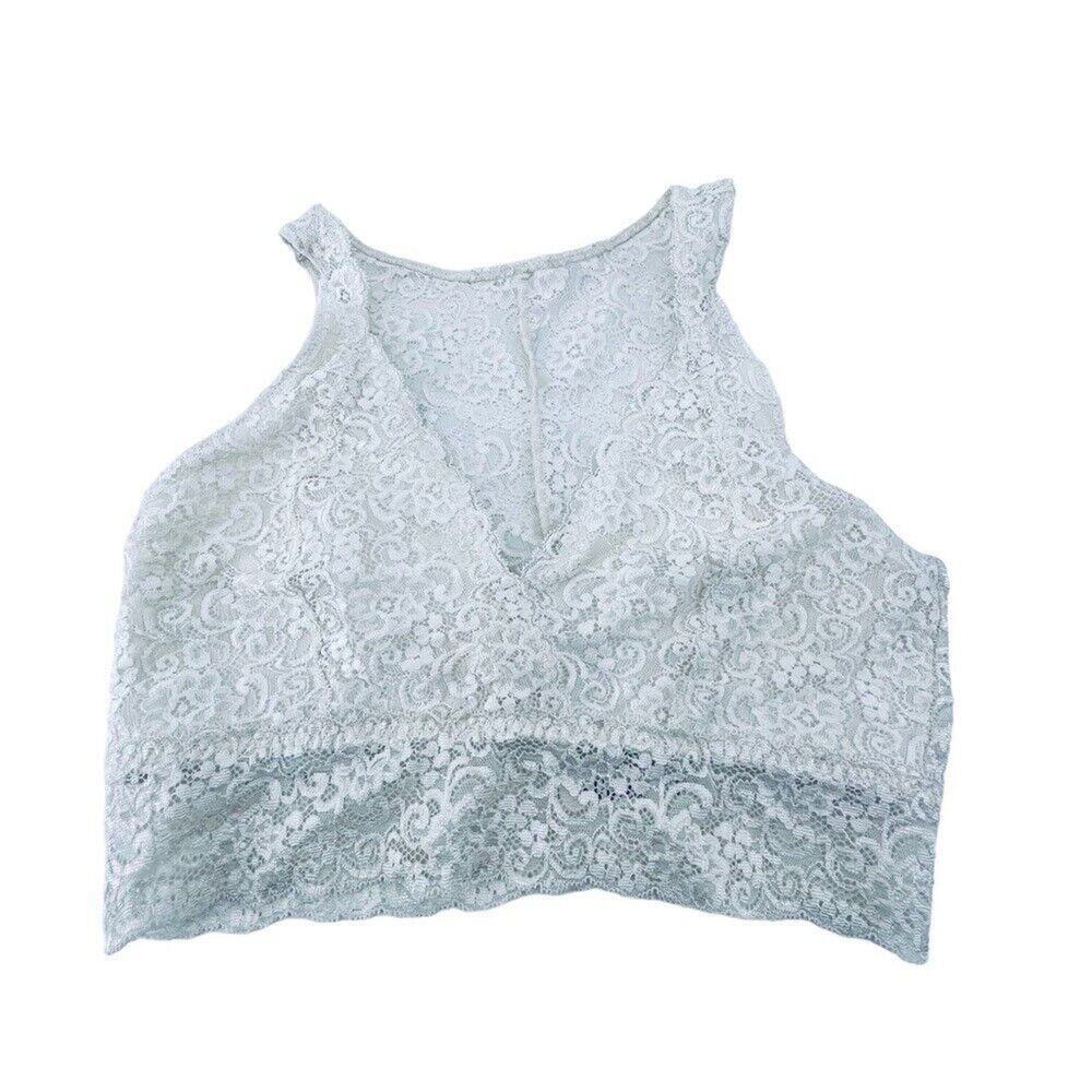 Soma Bralette Size Medium Full Lace Racerback No Padding White